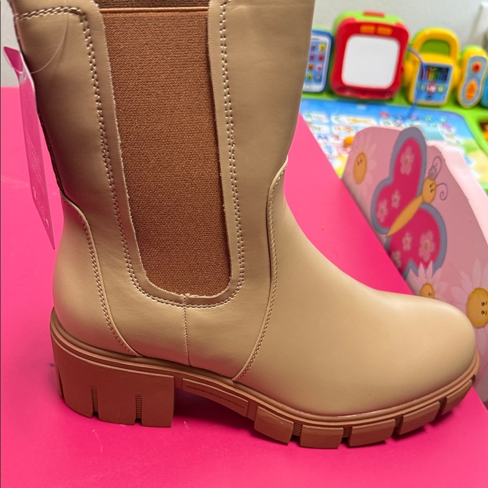 Hawkwell Beige Chunky Sole Boots